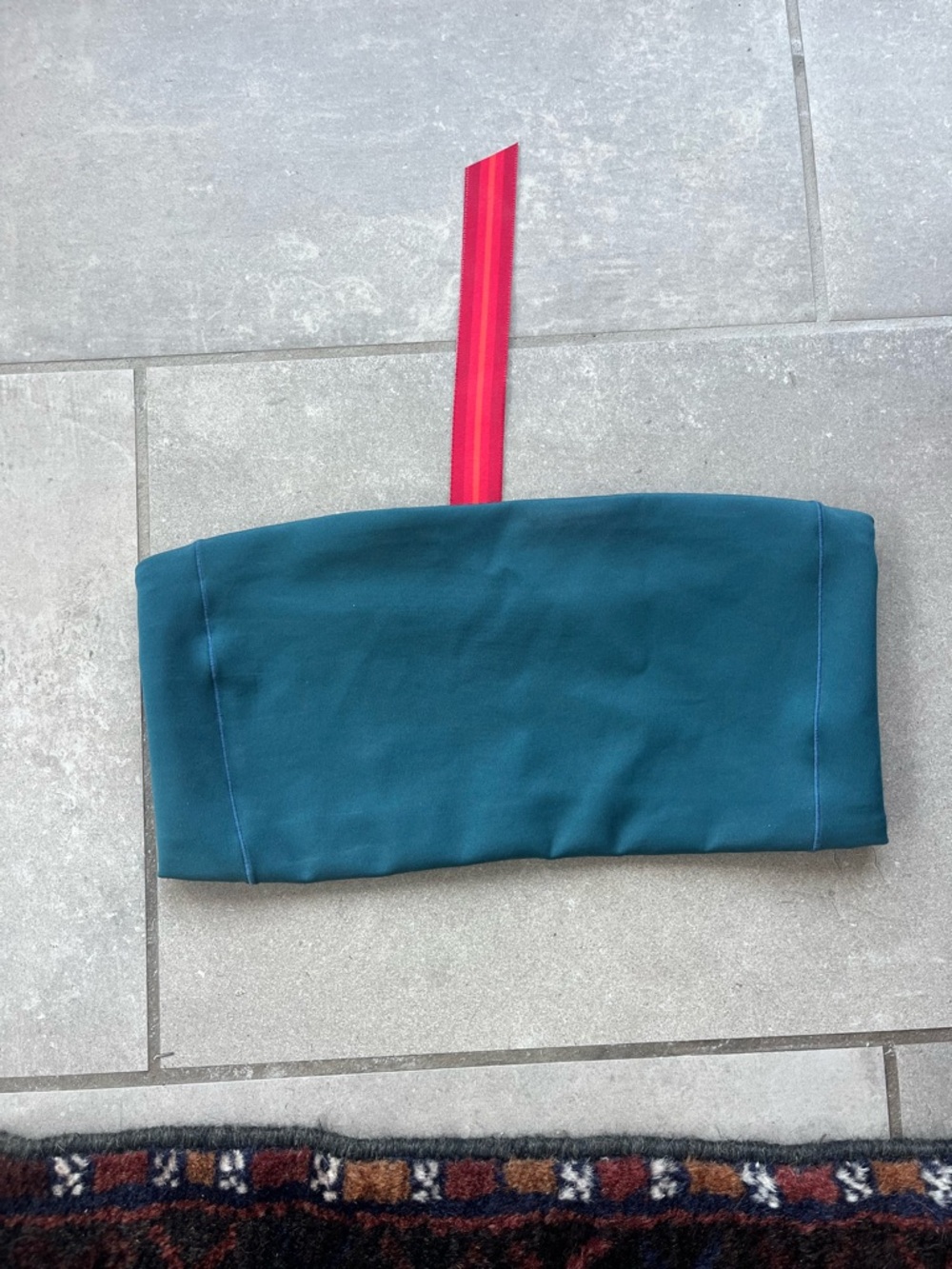 Left On Friday Teal Blue Bandeau with Pink Logo Strap